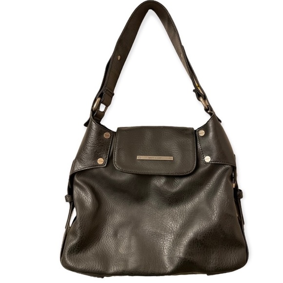 MATT & NAT black vegan leather hobo shoulder bag - Picture 1 of 12